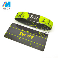 Bracelets élastiques personnalisés en polyester écologique pour promotion, avec étiquette tissée, logo par sublimation, couleurs PMS, vente en gros