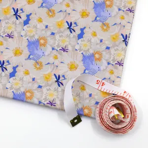批发Supima 100棉织物数码印花自由织物花园花卉自然100% 棉织物AM-BD00023