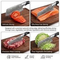 Couteau de cuisine en acier Damas de qualité supérieure, manche ergonomique G10, lame ultra-affûtée, couteau Nakiri, indispensable pour une cuisine moderne