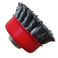 Brosse métallique en forme de coupelle, brosse à fil pour acier inoxydable, pour meulage, décapage de rouille et polissage, 3 pouces, type à écrou.