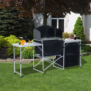 Giải trí đồ nội thất Dã Ngoại Bảng cắm trại tủ bếp gấp nấu ăn bảng nhôm hiện đại Deluxe xách tay ngoài trời 1 cái/ctn - Product Image 6