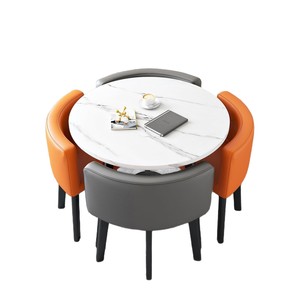 Simple reception table and <b>chair</b> set, round upholstered dining table and <b>chairs</b>, meeting room table and <b>chairs</b>, office leisure - Product Image 5