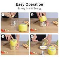 250Ml Mini Draagbare Elektrische Shredder Smart Food Processor Chopper Voor Vetables Vlees Knoflook Grinder Ui Shredder Draadloze Usb