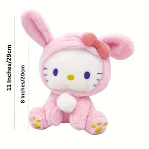 兔子哈洛基蒂毛绒，小指兔子装哈洛基蒂，可拥抱的哈洛基蒂填充 - Product Image 2