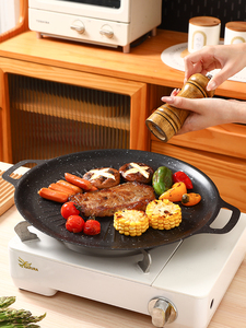 Poêle/Plaque de Cuisson Ronde Antiadhésive Coréenne en Fonte Personnalisée en Gros, pour Barbecue, Friture, Cuisson et <span class=keywords><strong>Camping</strong></span> en Extérieur - Product Image 6