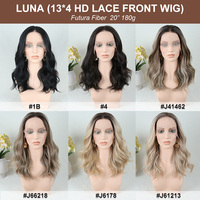 Perruque synthétique Julianna Wholesale 13x4 Futura Frontal Lace Wig, pré-épilée, bouclée, ondulée, sans colle, avec dentelle frontale