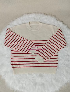 Top coreano a rayas de cuello redondo de manga larga de punto de principios de otoño de moda para mujer - Product Image 6