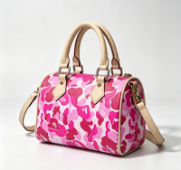 Bolso Tote de Piel Sintética Impermeable con Estampado de Camuflaje para Mujer, con Cierre de Cremallera, Correa de Hombro en Forma de Almohada, Duradero y Portátil