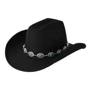 Sombrero con cinturón turquesa para hombre y mujer, estilo bohemio, ala ancha, diseño retro, accesorio para fiesta, blanco, negro, rojo, camel, rosa claro - Product Image 5