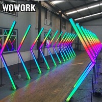 Arche lumineuse LED RGB WOWORK 2026 en gros, tunnel, chemin, éclairage de fond, support, arche de passage pour décoration de mariage et de fête
