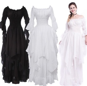 Vestido Gótico Medieval De Mangas Trompeta – Disfraz Renacentista Para Fiestas De Castillo, Halloween Y Teatro, Tallas M A 5XL