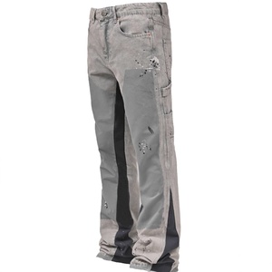 <span class=keywords><strong>Pantalones</strong></span> de mezclilla morados de verano para hombre, estilo desgastado, calidad 1.1, de marca de moda, con diseño de parches en capas, de tela de algodón elástica. - Product Image 3