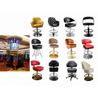Tabouret de bar moderne réglable en cuir à dossier haut avec repose-pieds, structure en acier, pivotant à 360°, vérin à gaz BIFMA, pour usage commercial, hôtelier, domestique, bar et gaming