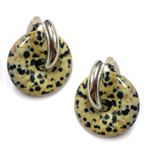 Серьги с пряжкой из нефрита и других натуральных камней - Product Image 4