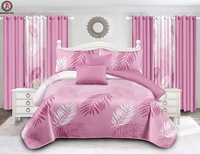 Parures de lit avec rideaux assortis, taille King, 6 pièces, drap de lit en polyester, drap de lit en coton