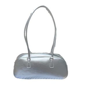 Bolso de hombro plateado para mujer con cierre de cremallera y bolsillo para tarjeta de identificación para uso diario, estilo primavera 2024 - Product Image 5