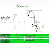 Chauffe-eau instantané monté sur pont en acier inoxydable en plein essor robinet de cuisine chauffe-eau électrique instantané robinet