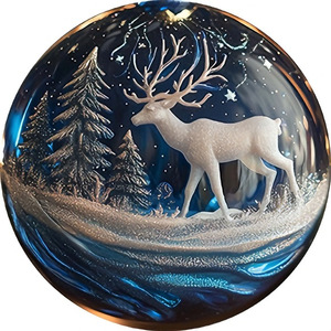 Décorations de Noël : Ensemble de Boules Transparentes en Plastique Style Américain, Ornements de Fête Imprimés, Design Créatif Transfrontalier - Product Image 5