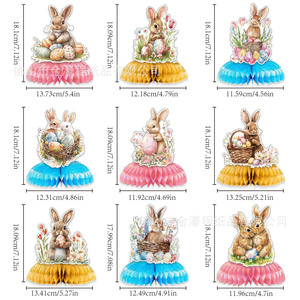 Easter Bunny Egg Honeycomb Tabletop Ornament Paper Decoration Indoor Party Decor Wholesale - Product Image 4