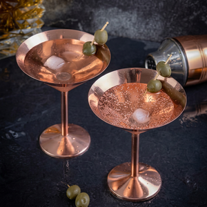Juego de Copas de Martini de Cobre, Estilo Glamuroso, Chapado en Oro, para Bebidas de Fiesta para Adultos - Product Image 1