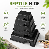 Boîte de cachette en plastique pour reptiles, grotte pour gecko léopard, serpent, lézard, tortue, abri pour terrarium, décoration, vente en gros
