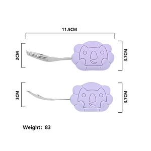 Kits de cuillères et fourchettes en silicone pour bébé <span class=keywords><strong>Bebe</strong></span> Vaisselle Ensemble d'alimentation Mini ensemble de couverts ODM & OEM Prix d'usine - Product Image 3