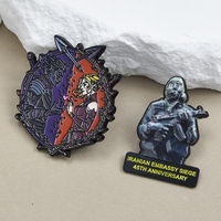 Badge personnalisé en métal avec personnage de singe mascotte de dessin animé, design de squelette de masque d'anime, pour la bière