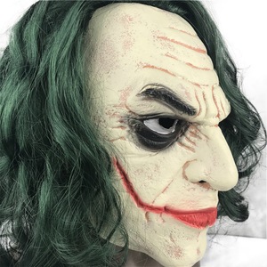 Máscara de Látex de Joker con Cabello Verde, Disfraz para Fiesta de Halloween, Patrón de Figura Terrorífica y Espeluznante - Product Image 2