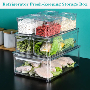 GREEN SIDE Hochwertige Frischhaltekühlschrank-<span class=keywords><strong>Organizer</strong></span> Stapelbare Aufbewahrung boxen aus PET-Material Sichere Logo-Technik Küchen gebrauch - Product Image 2