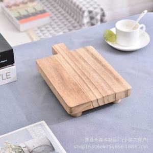 Assiette à steak en bois rectangulaire, design minimaliste durable pour servir les aliments - Product Image 2