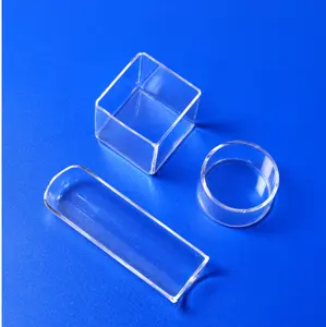 أداة كوارتز مربعة شفافة من الزجاج صنبور مربع من الزجاج كوارتز أسطوانية كوارتز أداة معملية