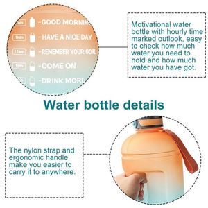 Bouteille d'eau personnalisée en gros de haute qualité 3,78 L, couleur dégradée, sans BPA, en PETG, avec paille, pour le sport et l'exercice, écologique - Product Image 3
