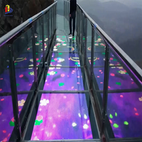 Pont en verre LED à effets de bris de verre, Interaction Radar extérieure de sécurité