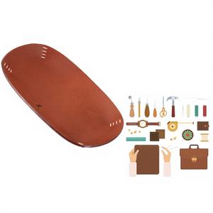 Bandeja Organizadora de Escritorio de Cuero de Vaca Curtido Vegetal, Estilo Americano, Sostenible, Flexible y Tallada, 35x22CM - Product Image 1