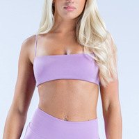 Soutien-gorge de sport transfrontalier à fines bretelles, séchage rapide, maintien moyen, Spandex/Nylon, couleur unie, 220g, pour course, entraînement, yoga, pilates