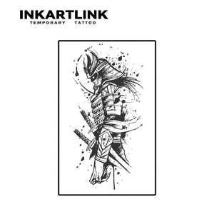 Adesivo per Tatuaggi INKARTLINK per il Corpo, Tatuaggio Temporaneo Samurai Guerriero <span class=keywords><strong>Giapponese</strong></span>, Impermeabile, Ecologico, Lunga Durata 15 Giorni - Product Image 3