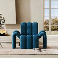Fauteuil araignée de style italien, fauteuil d'appoint moderne en velours capitonné, fauteuil de détente en éponge douce pour salon, bureau à domicile