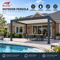 Pergola motorisée en aluminium pour patio extérieur, gazebo avec toit à lamelles réglables, écran latéral contre le vent, taille personnalisée pour usage commercial