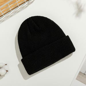 Wholesale Autumn Winter in Stock Knitted Beanie Women Men Solid Colour Acrylic Warm Beanie Hat - Product Image 2