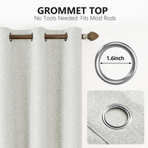Rideaux occultants gris en polyester 100% isolants thermiquement pour la maison, le salon, l'hôtel, le café, l'hôpital, la fenêtre - Product Image 4
