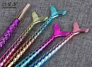Stylo à bille de sirène en plastique plaqué UV coloré, cadeau multifonctionnel, mignon, créatif en forme de poisson - Product Image 6