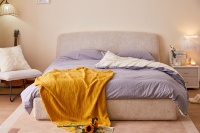 Cadre de lit double/queen en bois de haute qualité et abordable, ensemble de meubles de chambre à coucher