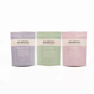 사용자 정의 인쇄 에코 재활용 Resealable 식품 포장 크래프트 종이 차 Mylar 스탠드 파우치 서 커피 가방 지퍼