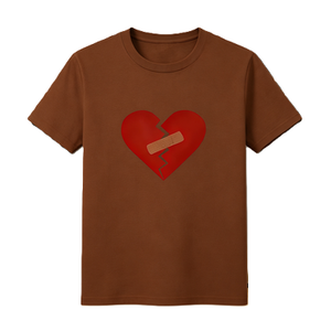 เสื้อยืดลายกราฟิก Broken Heart with Bandage, เสื้อยืดอารมณ์รักที่เจ็บปวดและเยียวยาใจ เสื้อยืดสตรีทแวร์แขนสั้นผ้าฝ้ายขนาดใหญ่พิเศษเสื้อลำลอง - Product Image 3