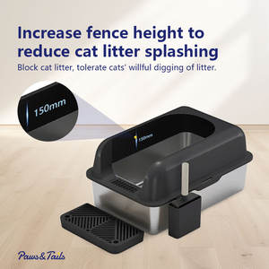 Caixa de areia para gatos em aço inoxidável, fácil de limpar, ideias para novos produtos, evita respingos externos - Product Image 4
