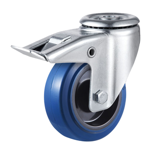 3.5 ''4''5''6''8'' Bolt lỗ loại màu xanh đàn hồi cao su công nghiệp xoay Caster bánh xe với phanh - Product Image 3