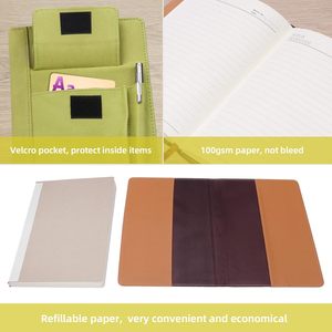 Cuaderno de diario de cuero PU con forro recargable <span class=keywords><strong>A5</strong></span> con logotipo personalizado con bolígrafo, diario de bolsillo, Bloc de notas Premium para reuniones de toma de notas - Product Image 4