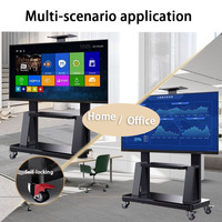 2025 LED LCD Pantallas de panel plano TV Trolley Altura ajustable 32 "a 75" Soporte de TV móvil Soportes de piso Carros de TV rodantes