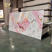 Panneau mural élégant en PVC texturé 3D effet marbre UV pour la décoration d'hôtels et résidentielle