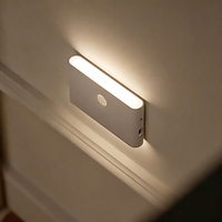 Lampe de nuit à détecteur de mouvement magnétique rechargeable, éclairage double face, lampe murale LED pour chambre à coucher, escalier, couloir